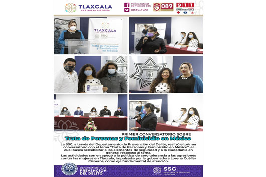 La SSC realizó el primer conversatorio con el tema “Trata de Personas y Feminicidio en México”