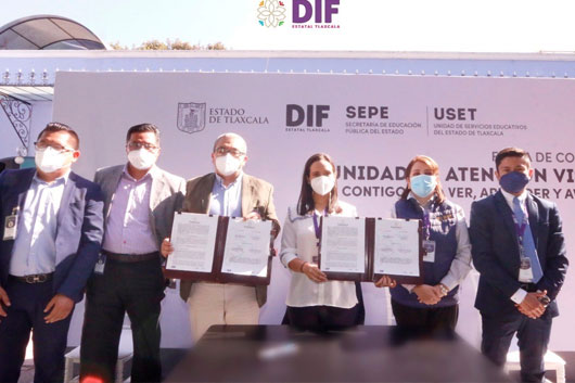 Firmaron convenio Sedif y SEPE para garantizar salud visual a la niñez tlaxcalteca