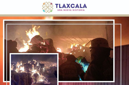 Bomberos extinguen dos incendios en los municipios de La Magdalena Tlaltelulco y El Carmen Tequexquitla