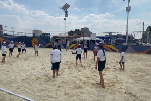 Inauguran en Calpulalpan cancha de voleibol de playa