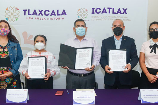 Firman convenio Icatlax, IEM y CMIC en materia de capacitación