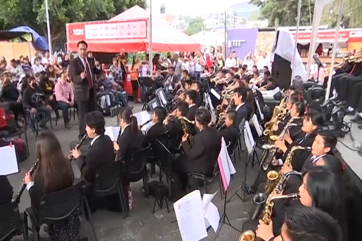 Se presenta La banda infantil y juvenil de Nativitas en la Feria Tlaxcala 2022