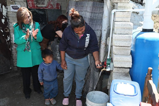 Gobernadora supervisa avance del programa para la captación de agua en San Pablo del Monte