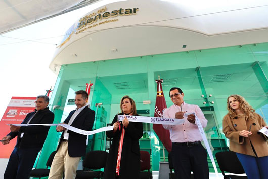 Inaugura gobernadora Lorena Cuéllar Banco del Bienestar en Tepeyanco