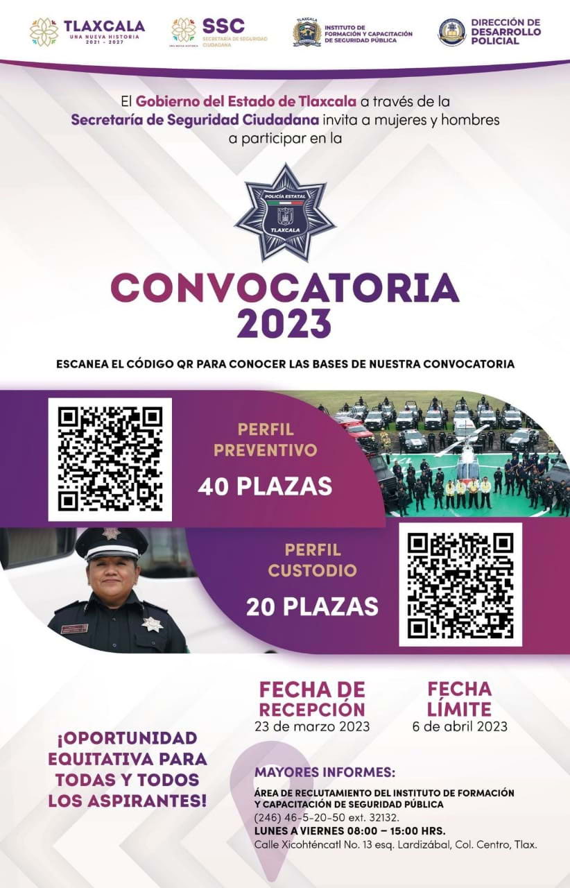 Emite SSC convocatoria para incorporarse a la policía estatal