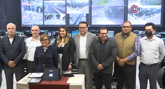 Encabezó gobernadora Lorena Cuéllar Cisneros puesta en marcha de la ampliación del videowall del C5i