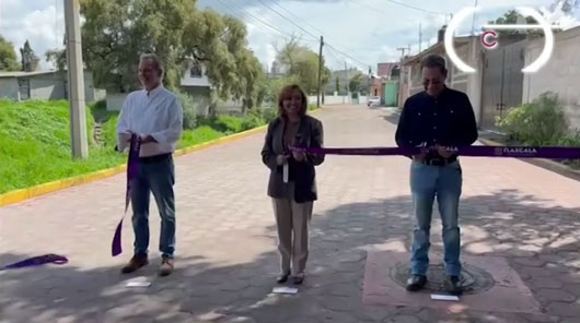 Rehabilitó gobierno estatal vialidades de Texcalac, Apizaco