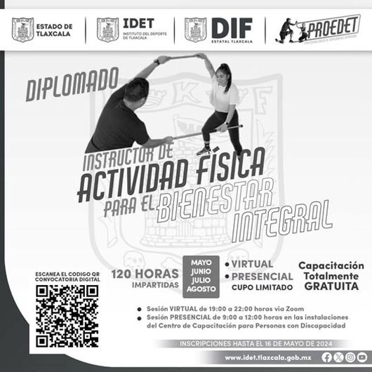 Lanzan convocatoria para diplomado instructor de actividad física para el bienestar integral