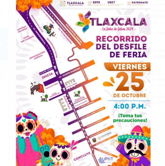 Gobierno del estado invita al desfile de “La Feria de Tlaxcala 2024”