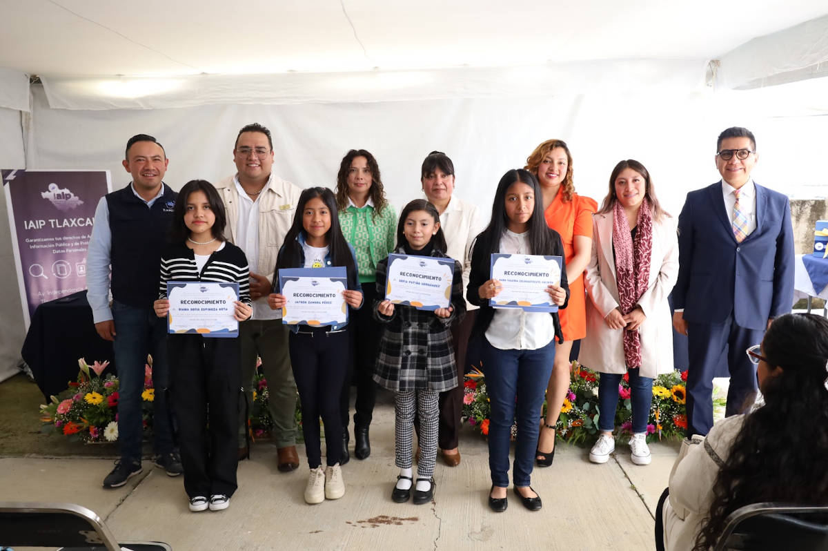 Premia IAIP Tlaxcala a las ganadoras de los concursos Comisionada y Comisionado Infantil 2024 y Segundo Concurso de Ensayo