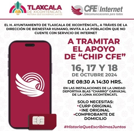 El Internet CFE Bienestar llega a Tlaxcala de Xicohténcatl