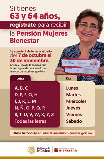 Gobierno de México presenta pensión para el bienestar de las adultas mayores de 60 a 64 años