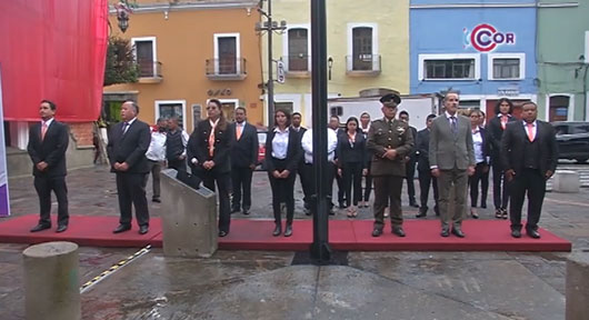 Encabezó ayuntamiento de Atlangatepec y CEAS arrío de bandera