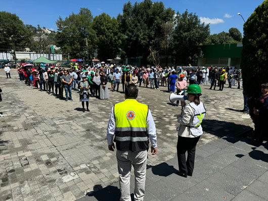 Participó IMSS Tlaxcala en Simulacro Nacional 2024 organizando la movilización de más de 2 mil 400 personas