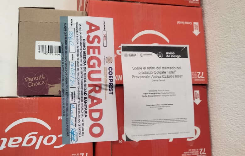 Aseguran 2 mil 276 cremas dentales en Tlaxcala por riesgo sanitario