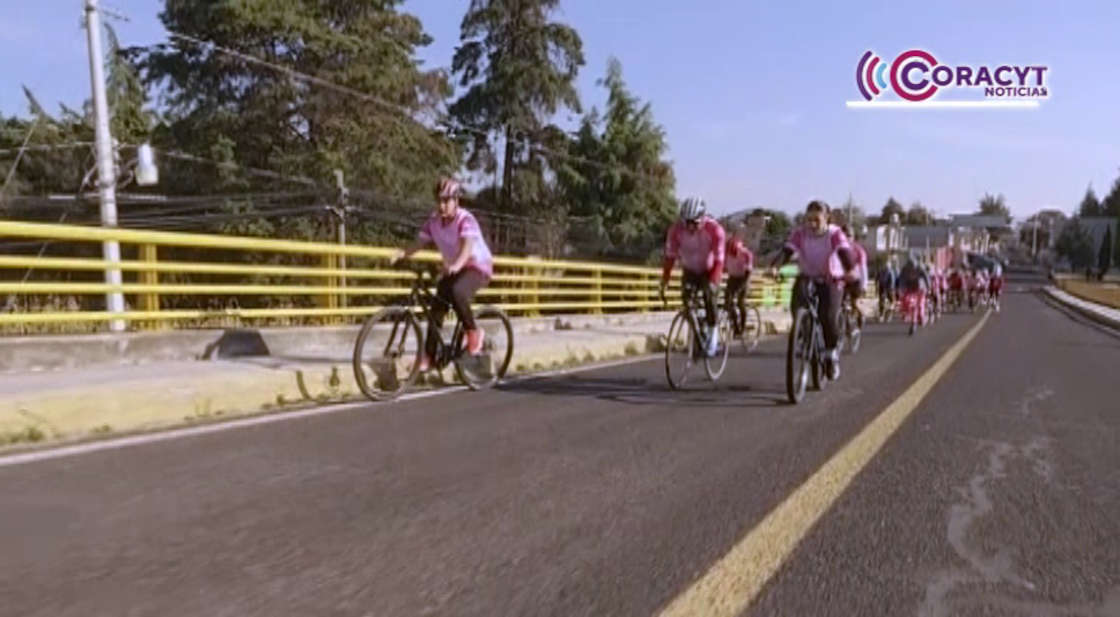 Ciclistas tlaxcaltecas concluyen rodadas por la prevención del cáncer de mama