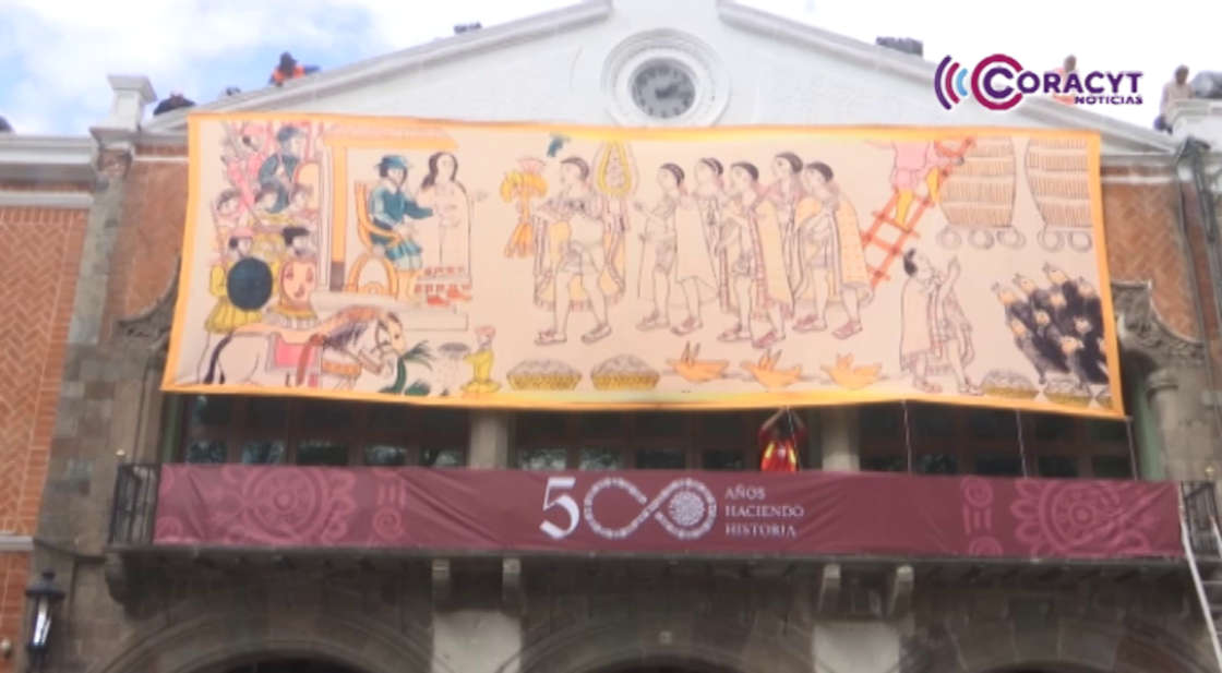 Exhiben 500 años de historia de Tlaxcala en lienzos conmemorativos