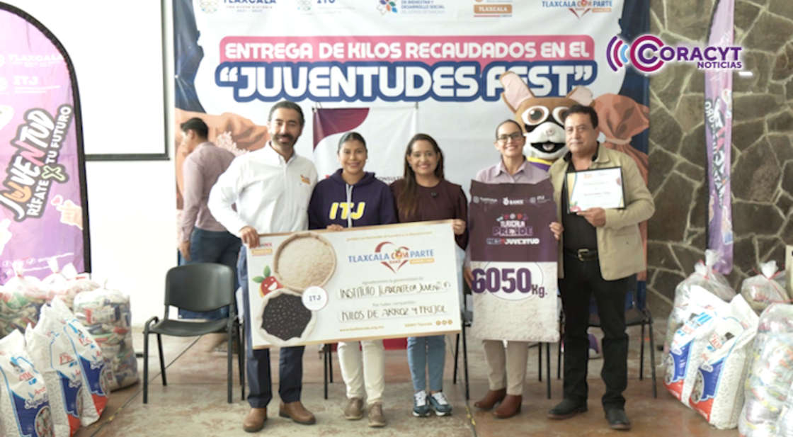 Jóvenes tlaxcaltecas aportaron más de 6 toneladas de alimentos para combatir el hambre